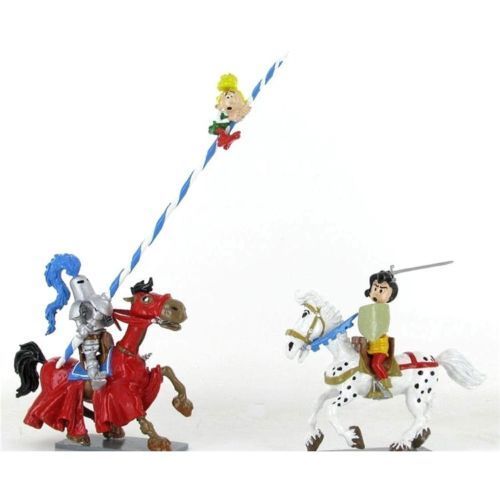 JOHANN & PFIFFIKUS auf Pferden mit Ritter Metall Figurenensemble PIXI Neu (L)