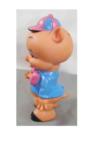 LOONEY TUNES Schweinchen Dick Porky Pig  Gummi Figur Sparschwein Haco (K72)